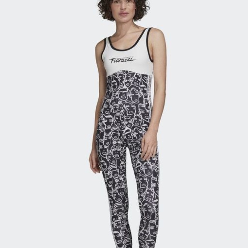 Fiorucci X Adidas Black and White Jumpsuit